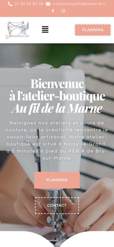 Page d'accueil de Au fil de la Marne sur mobile