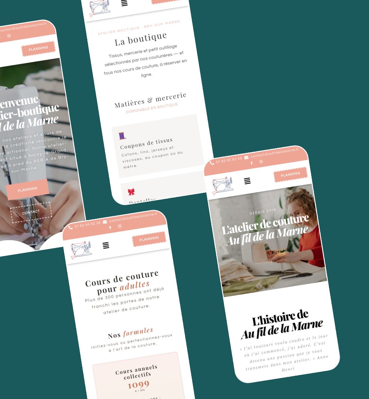 Le site Au fil de la Marne sur mobile