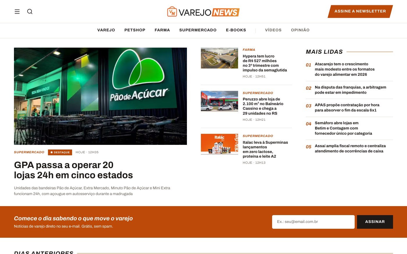 Aperçu du projet Varejo News