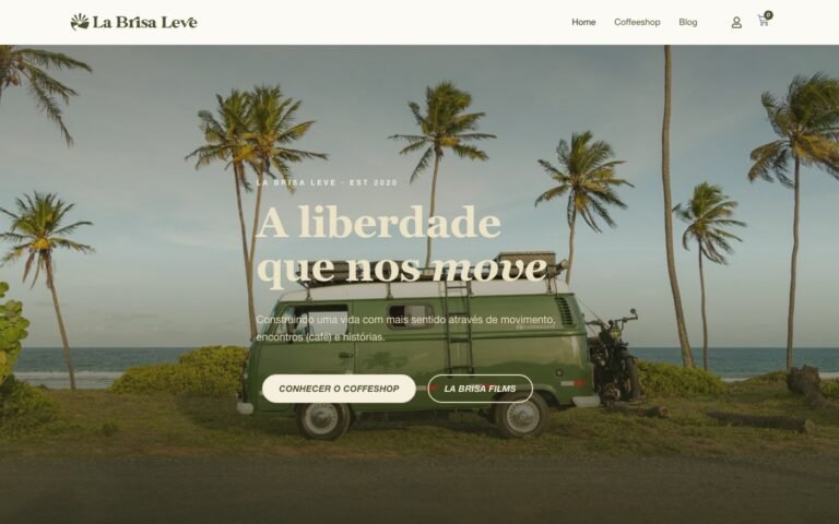 Capture du site La Brisa Leve, identité visuelle réalisée par Walison Dev